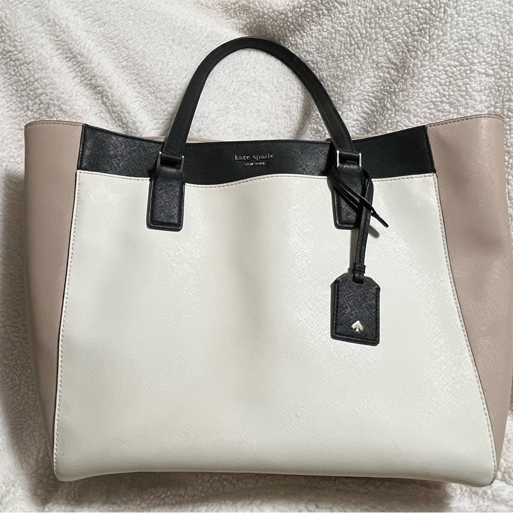 Kate Spade black and white Cameron tote